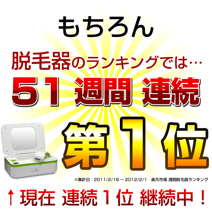 脱毛器ランキング連続１位継続中！