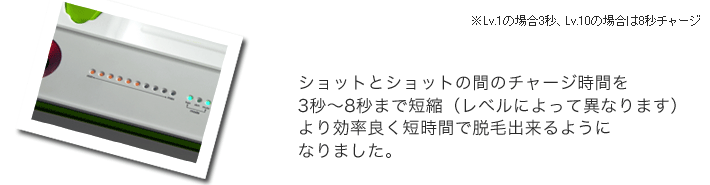 チャージ時間が短くなりました。