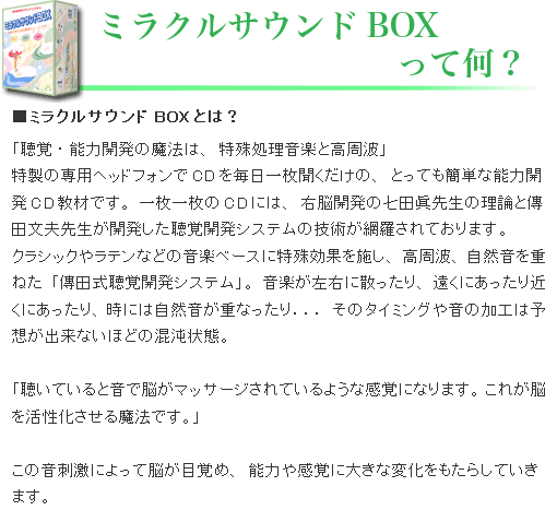 ミラクルサウンドBOXとは？